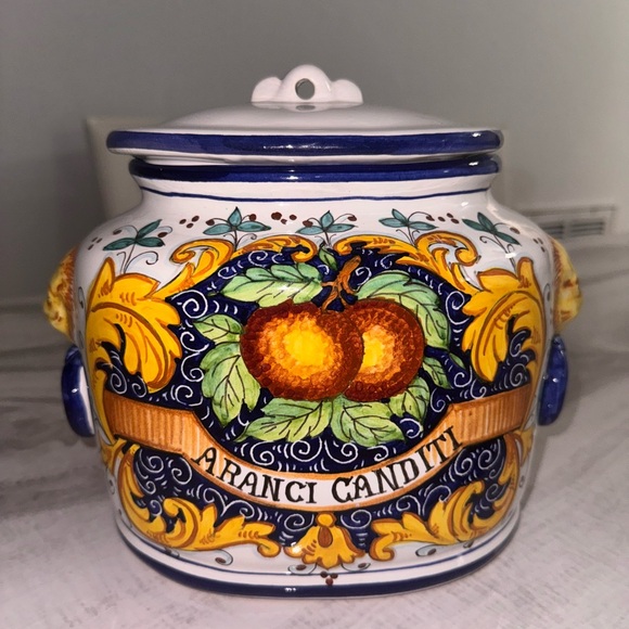 Other - Artistica Deruta Biscotti Canister Hand Painted Italy
